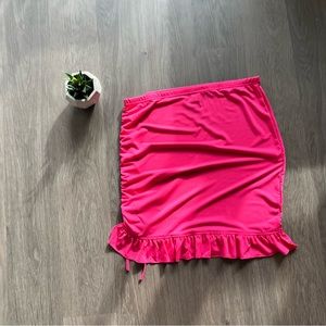 SHEIN Hot Pink Mini Skirt with Ruching Detail & Elastic Waist